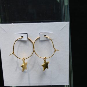 Gold Star Hoop Earrings