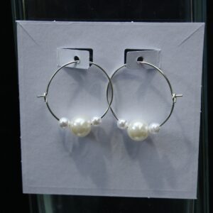 Layered Pearl Hoop Earrings